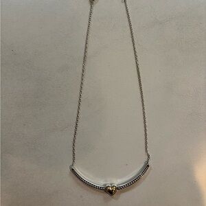 Elegant Silver and Gold Heart Necklace